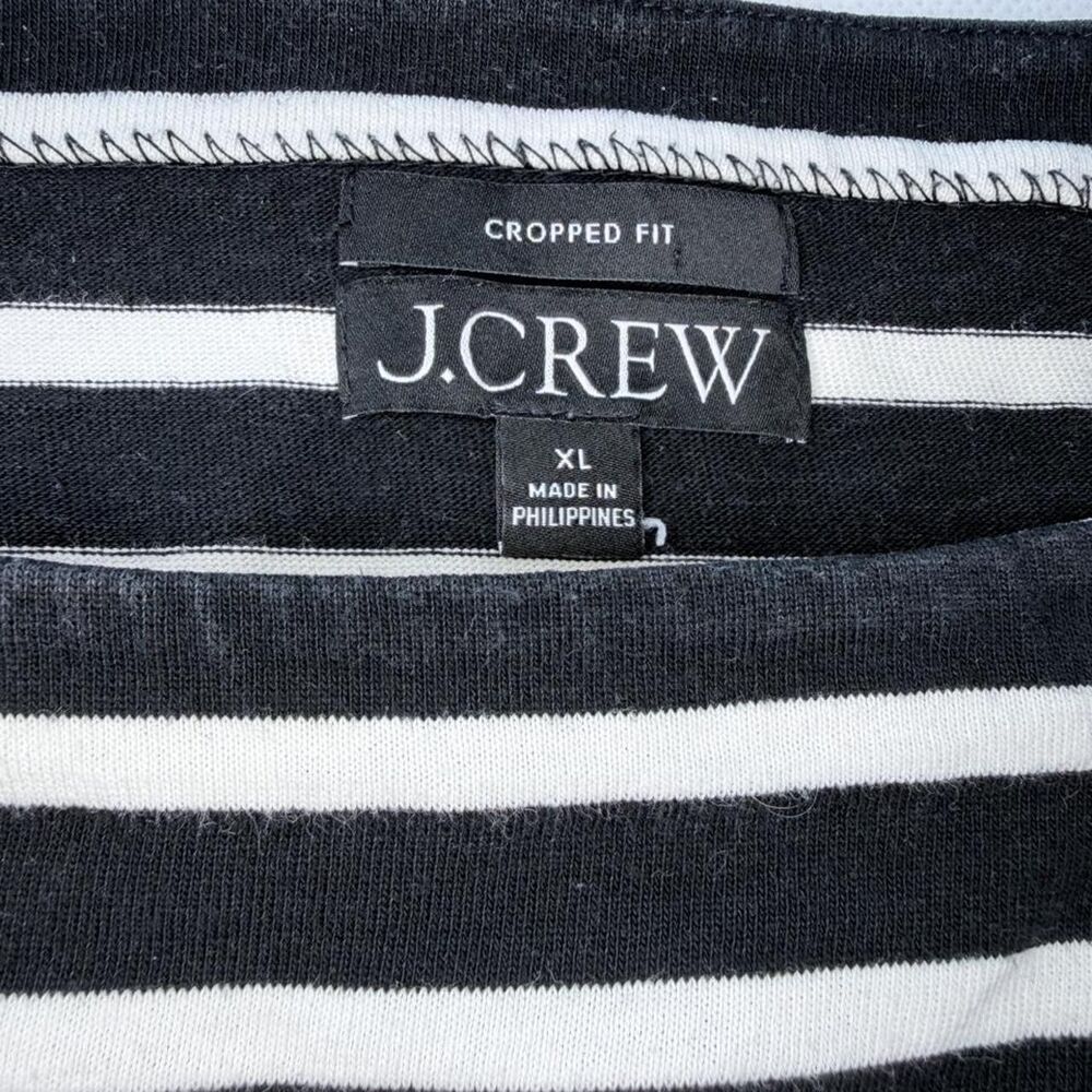 J Crew Women's Black & White striped Shirt
